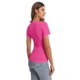 thumbnail image 4 of Women Casual Long Sleeve Slim Scoop Neck Fit T Shirts Basic Tee Tops Crew, 4 of 5