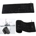 thumbnail image 1 of Silicone Keyboard, 109 Keys Waterproof Portable Flexible Keyboard, Foldable Silent Keyboard With Usb 2.0 For Pc Laptop (black), 1 of 5