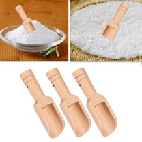LABELEPH 3Pcs Mini Wood Measuring Spoons for Cooking Baking with Round Handle Suitable for Salt Candy