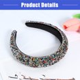 thumbnail image 6 of Vocoste 1 Pc Rhinestone Headband Bling Padded Hairband Glittered Hair Accessories for Women Multicolor 1.18 inch, 6 of 7