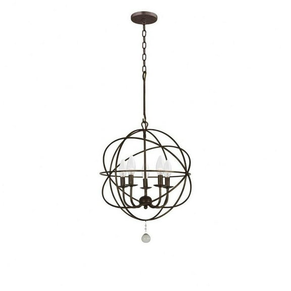 Five Light Mini Chandelier in Minimalist Style 17 inches Wide By 23 inches High-English Bronze Finish Bailey Street Home 49-Bel-2242594