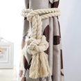 thumbnail image 2 of GHSDFBB 4 Pack Curtain Tiebacks-Natural Cotton Curtain Rope Tieback, Handmade Rural Decorative Curtain Holdbacks (Beige Tassel), 2 of 7