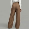 thumbnail image 4 of GUACER Wide Leg Trousers for Women High Waist Wrap Cotton Linen Cross Over Pants Button Casual Loose Fit Pants, 4 of 6