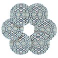 thumbnail image 2 of Haosy Set of 6 Drink Woven Coaster with Holder Heat Resistant Non-Slip Bar Coasters 4 Inches Blue Pink Flower Damask, 2 of 7