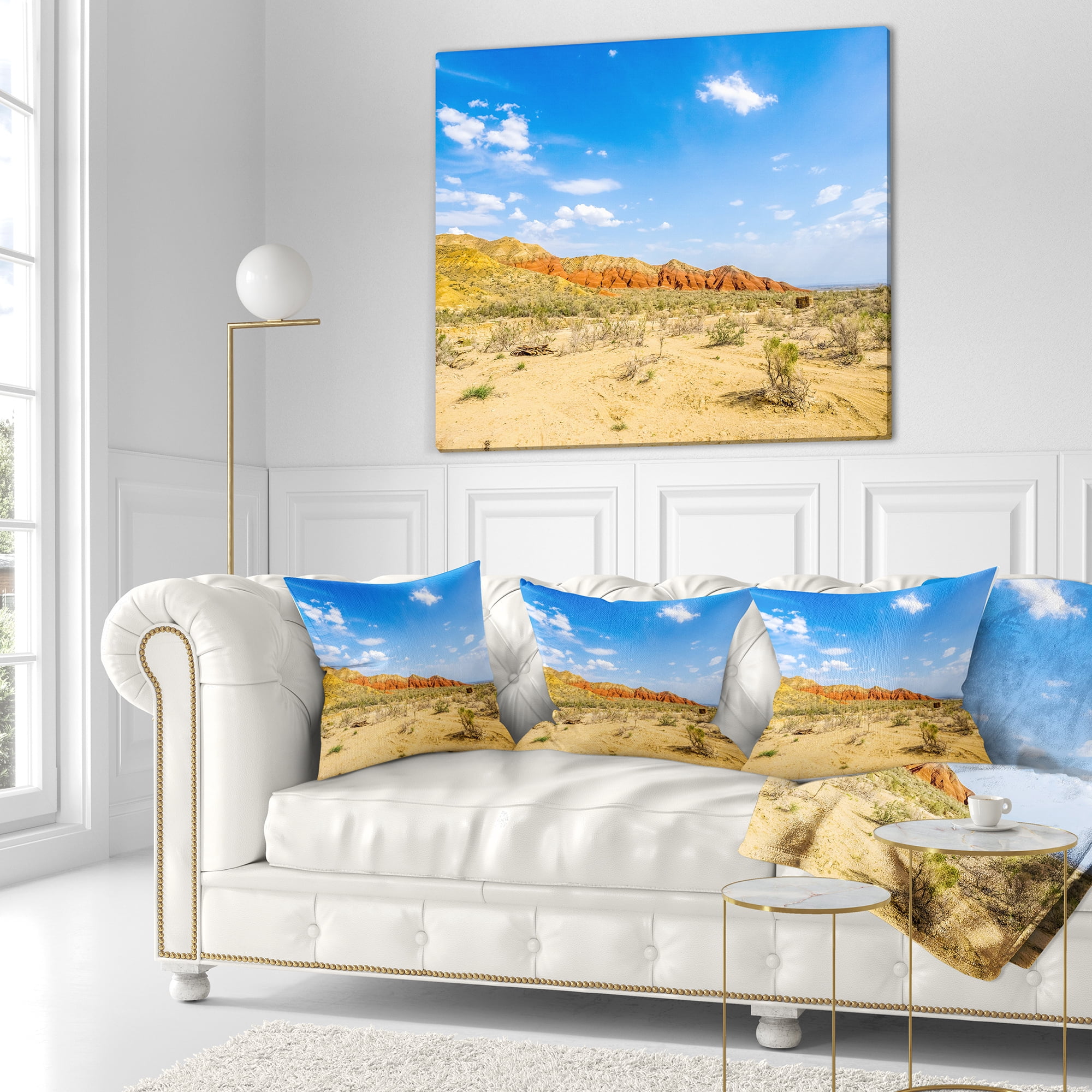 Designart Rocky Mountain in Desert - Landscape Photo Throw Pillow - 18x18