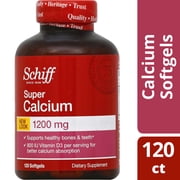Schiff Super Calcium 1200mg Softgels (120 count), With Calcium To Support Healthy Bones & Teeth and Vitamin D3 for Immune Health Support*