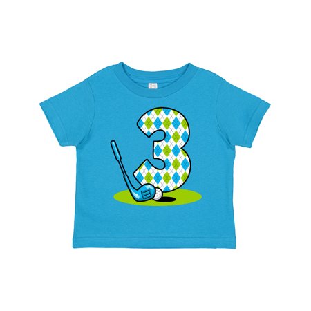 

Inktastic Argyle Golf 3rd Birthday Gift Toddler Boy Girl T-Shirt