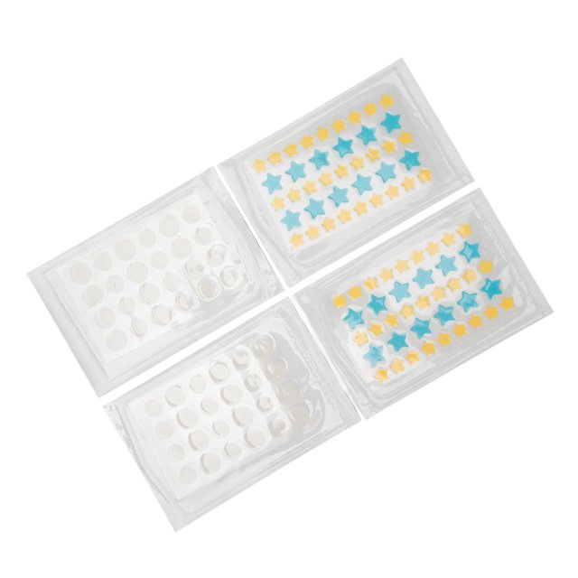 Parches faciales para espinillas parches para granos de efecto rápido en forma de estrella 126 unidades de hidrocoloide de aceite de árbol de té para pasar la noche ANGGREK Otros
