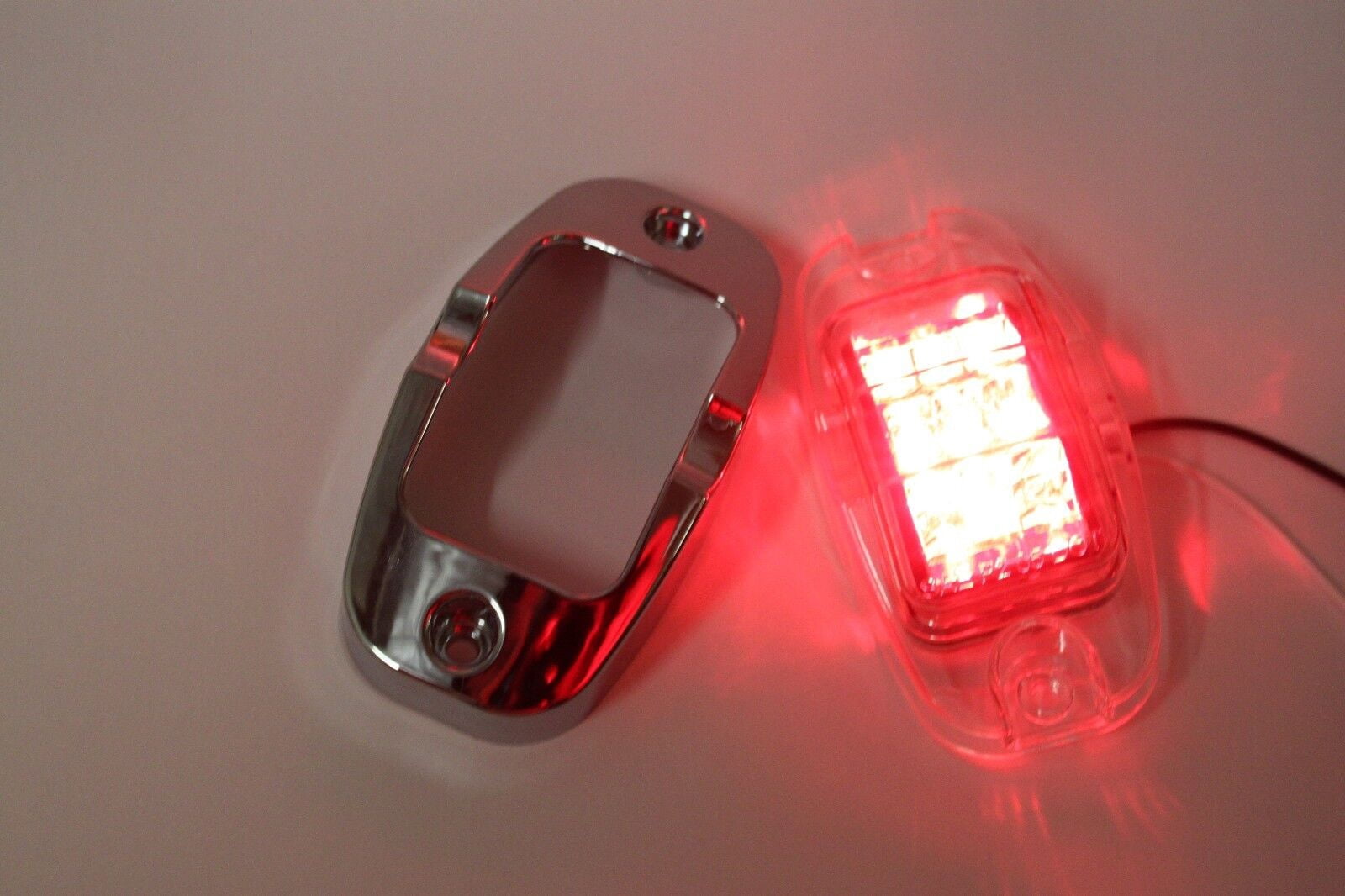 35104C-RE 2 BIG Red w Bezel 9 Diode 4" LED Clearance Side Marker Light Truck Trailer RV