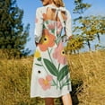 thumbnail image 5 of Pretty Floral Bouquet Spring Blooms Sweetheart Knot Flared Dress Fashion Design Large Size Loose Dress Spring Summer Women Dress, 5 of 9