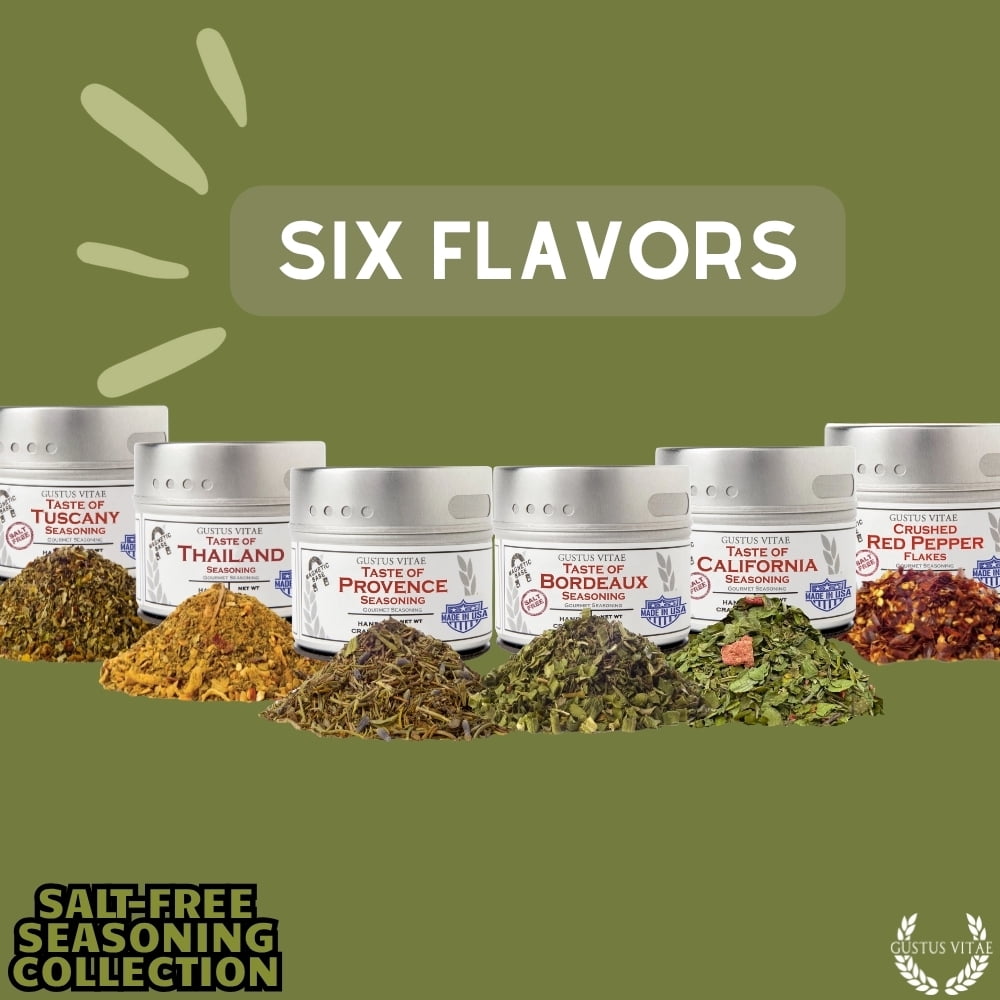 Salt-Free Seasoning Gift Collection - 6 Tins  | Gustus Vitae