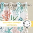 thumbnail image 6 of Teal Red Seahorse Coastal Kitchen Curtains Window Panels, Nautical Beach Coral Starfish Insulated Window Treatment Curtain, Grommet Curtains for Bedroom/Living Room/Bathroom, 2 Piece 42"Wx63"L, 6 of 8
