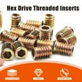 thumbnail image 3 of 20 Pcs Threaded Insert, Wood Furniture Threaded Insert Nuts Hex Socket Screw Wood Inserts Bolt Assortment Kit with Hex Wrench(M6x10mm), 3 of 7