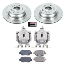 PowerStop Rear Stock Replacement Brake Pad and Rotor Kit with Calipers Fits: ACURA Select Models KCOE4605