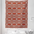 thumbnail image 1 of Floral Boho Tapestry, Stripes Form Geometrical Maze Tribal Ethnic Motifs Optical Illusıon, Fabric Wall Hanging Decor for Bedroom Living Room Dorm, 5 Sizes, Vermilion White Lilac, by Ambesonne, 1 of 1