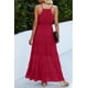 thumbnail image 3 of Vestido PRETTYGARDEN Maxi Rojo Sin Mangas con Tirantes Espagueti XXL, 3 of 5