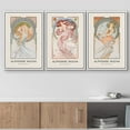thumbnail image 2 of wall26 Framed Canvas Print Wall Art Set Alphonse Mucha Art Nouveau Floral Posters Nature People Illustrations Fine Art Decorative Retro Portrait for Living Room, Bedroom, Office - 24"x36"x3, 2 of 5