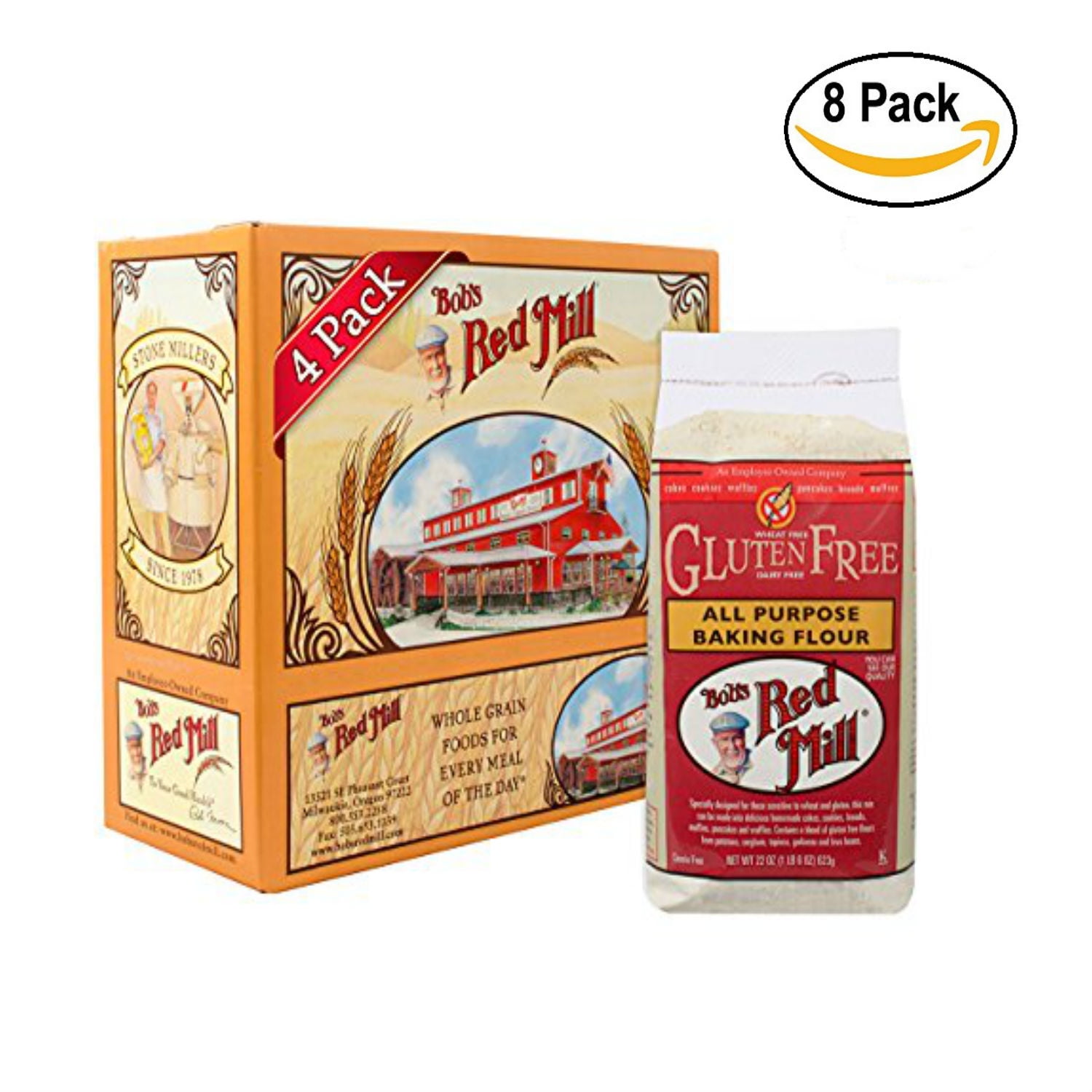 BOBS RED MILL, FLOUR GF ALL PURPOSE BAK, 22 OZ, ( Pack of 4 x 2 )