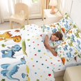 thumbnail image 4 of Feelyou Watercolor Dino Bedding Comforter Set for Kids Boys Girls, Desert Palm Wildlife Full Bedding Set, White Green, Polkadot Reversible, 7pcs, 4 of 7