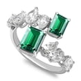 thumbnail image 2 of HeartsAndYou 2.5ct Natural Green Emerald Cocktail Engagement Ring 100% 14k SOLID White Gold, 2 of 9