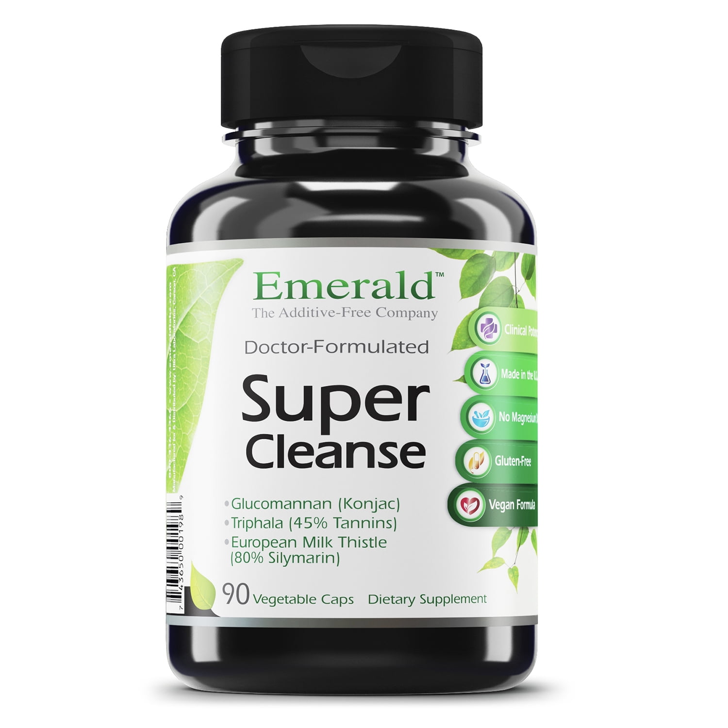 Emerald Labs Super Cleanse with Konjac Root, Triphala, European Milk Thistle, and Psyllium Husk to Support Cleanse of the Body, Supports Digestive System - 90 Vegetable Capsules