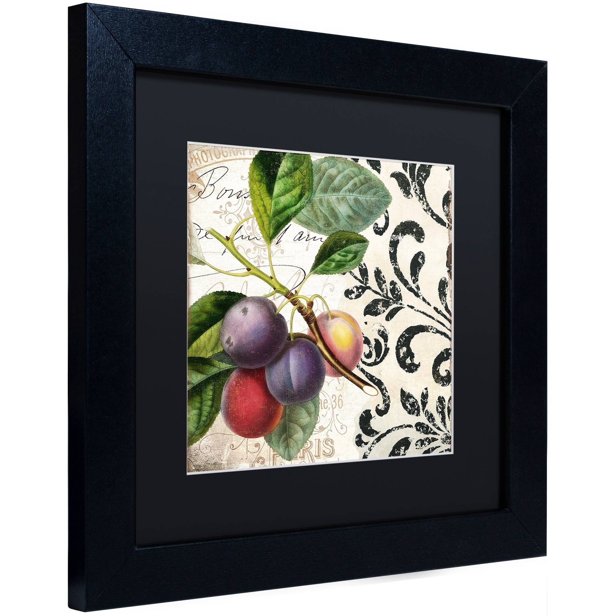 Trademark Fine Art "Les Fruits Jardin III" Canvas Art by Color Bakery Black Matte, Black Frame
