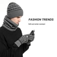 thumbnail image 4 of Conjunto de gorro y bufanda de invierno con guantes y pantalla táctil para hombres y mujeres, gorro y guantes para calentar el cuello, 4 of 5
