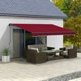 thumbnail image 2 of Outsunny Auvent Rétractable de Patio 13 Pieds x 10 Pieds Abri Pare-Soleil, Rouge Vin, 2 of 10