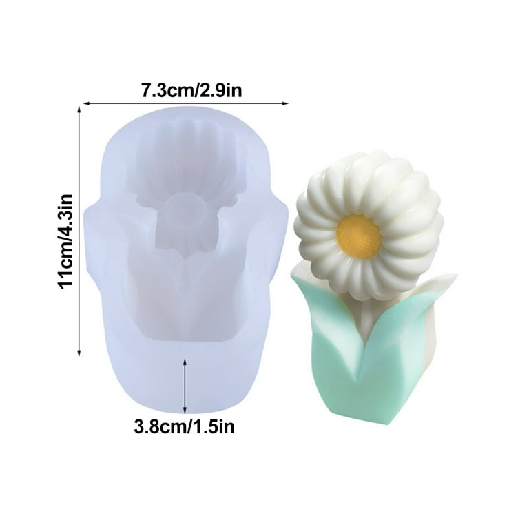 Garhelper Silicone Candle Mold,Silicone 3D DIY Hand-Made Flower Clay Mould  