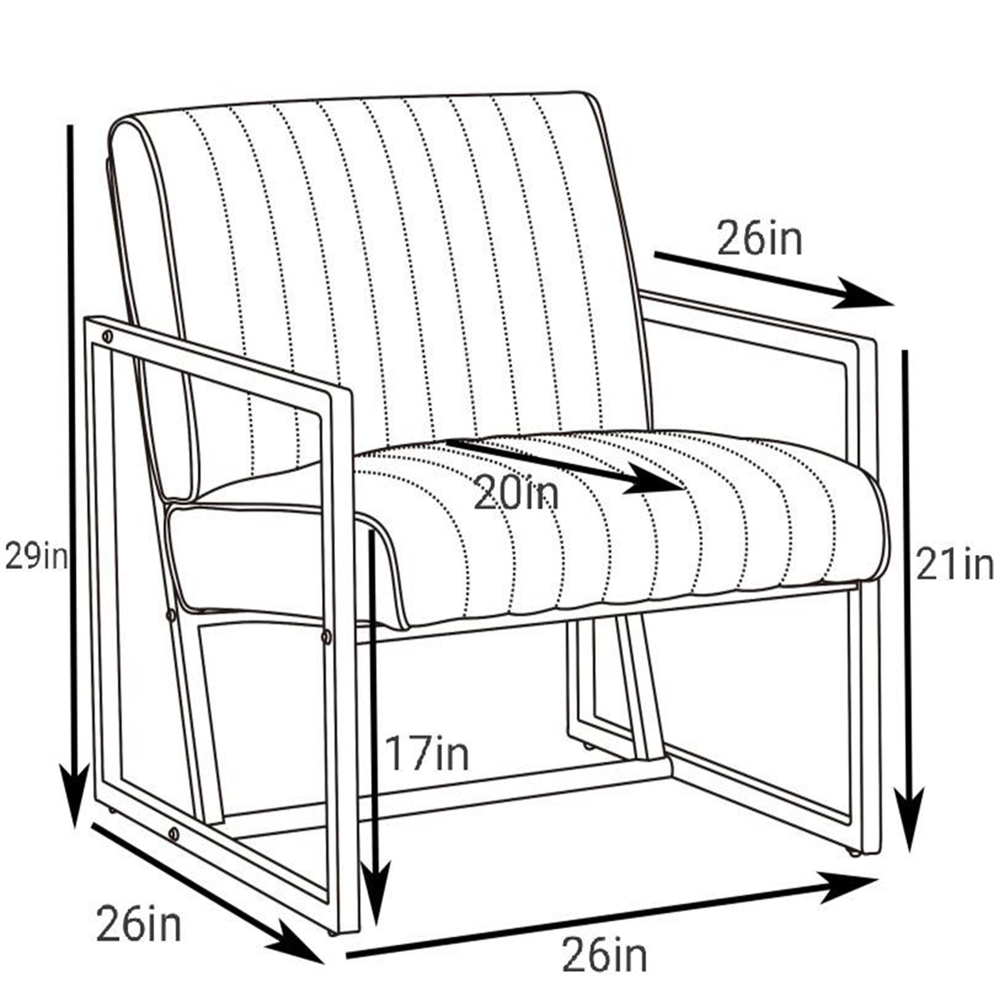 Lowestbest Modern PU Leather Sofachair, Lounge Chair with Steel Arm and Upholstered Cushion, Leisure Chairs for Bedroom Dining Room, Dark Grey Lowestbest Modern PU Leather Sofachair, Lounge Chair with Steel Arm and Upholstered Cushion, Leisure Chairs for Bedroom Dining Room, Dark Grey