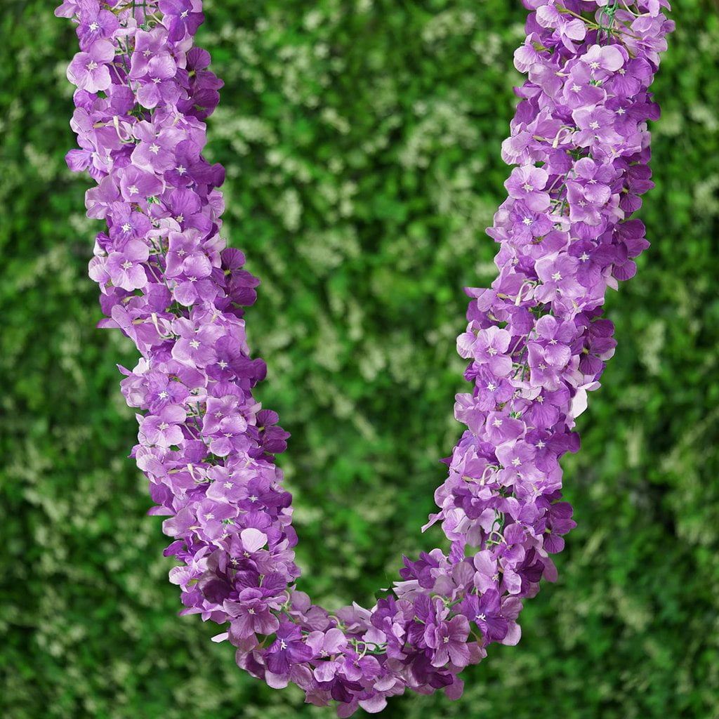 Efavormart 7 FT Purple Silk Hydrangea Artificial Flower ...