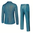 thumbnail image 3 of Men's Sequin Checkered Single Button Disco Party Stage Nightclub Dazzling Performance Suit Set Blazer, 3 of 7