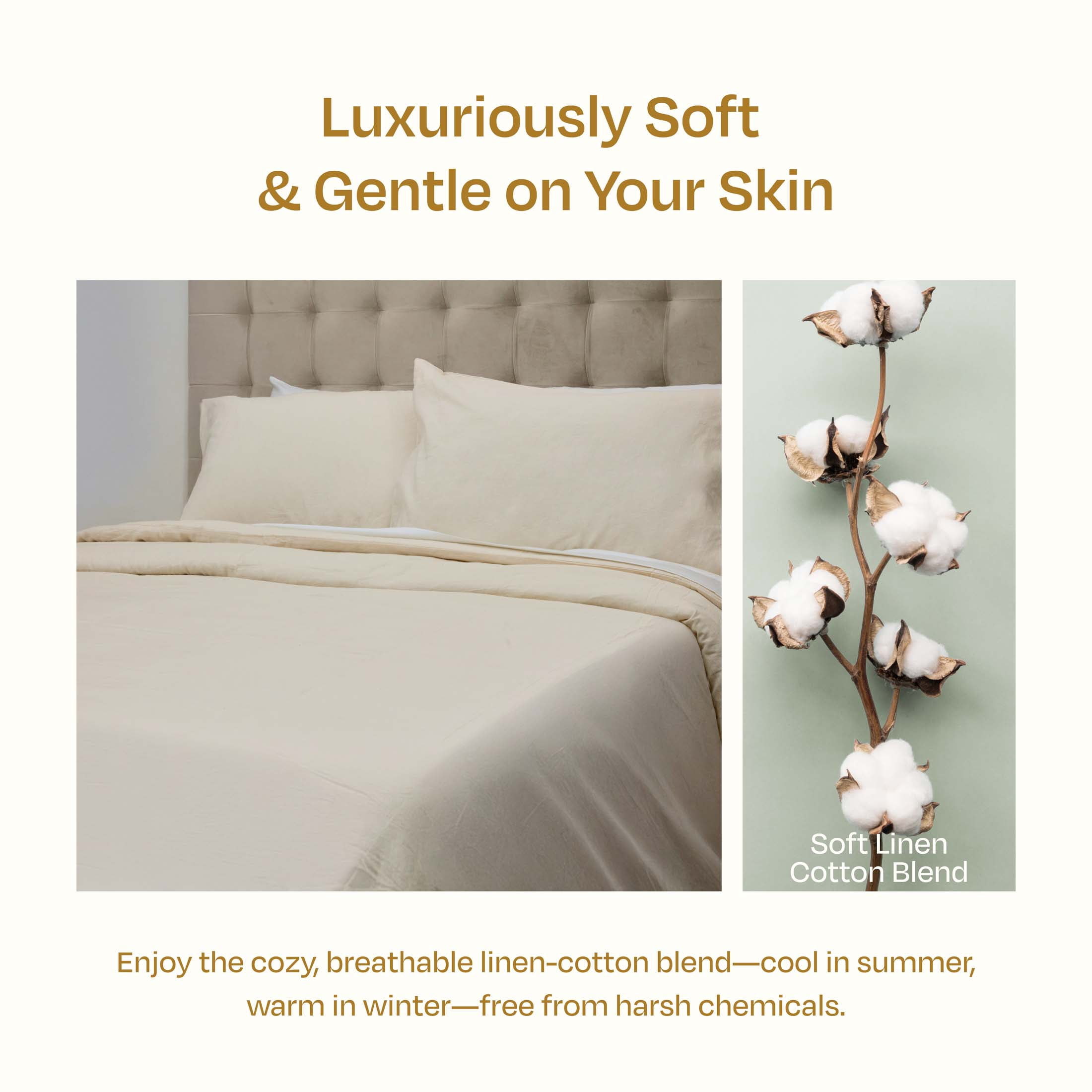 California Design Den Textured Duvet Covers Queen Size & Sham Set, 3 Piece Set Includes 92" x 90" Duvet & 2 Shams to Fit Queen Size Duvet Insert (Natural Linen Look Slub)
