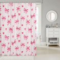 thumbnail image 2 of Manfei Fashion Bowknot Loves Shower Curtain 72Wx72L,Pink Coquette Bow Tie Bathroom Curtain, 2 of 5