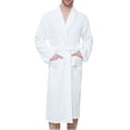 thumbnail image 2 of WREESH Homme Uni Décontracté Extra Long Serviette Matériau Absorbe Poche d'Eau Gimp Robe de Nuit Peignoir, 2 of 7