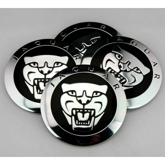 jdmotive 2.2" Wheel Covers & Hub Caps Chromed Aluminum Black, 4 Pack