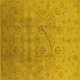 thumbnail image 1 of Ahgly Company Machine Washable Indoor Square Oriental Yellow Industrial Area Rugs, 4' Square, 1 of 4