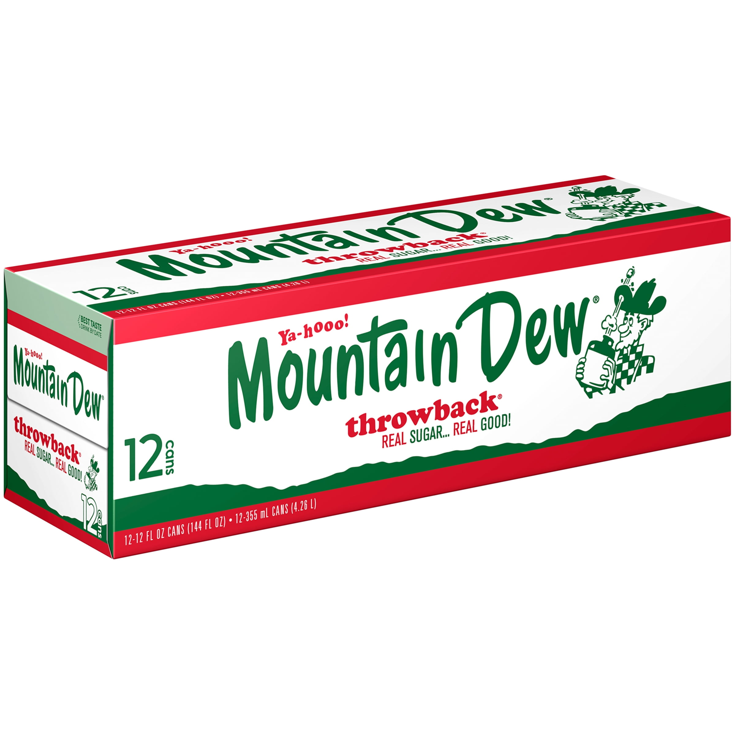 Mountain Dew Throwback Soda 12 Fl Oz 12 Count Walmartcom