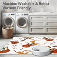 thumbnail image 5 of ODIKA 5'x7' Machine Washable Non-Slip Area Rug, Vintage Electric Guitar Symphony Artistic Decorative Floor Covering High Traffic Rug with Pad, Orange, 545008, 5 of 8