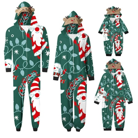 

Christmas Pajamas for Family Matching Sets 2023 Cute Santa Claus Print Long Sleeves Holiday Pajamas Onesie 2023 Soft Cozy Xmas Hooded Sleepwear Jumpsuits Pjs Sets