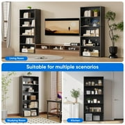 EDX 5 Tier Bookcase Storage, 53 Inch Large Tall Floor Standing Open Bookshelf for Home Office, Living Room, and Bedroom, Black