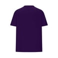 thumbnail image 4 of IROINNID Women's Round Neck Half Sleeve Loose Tops Solid Color Cotton Waist Short Sleeve Blouse,Summer Casual Tees,Fashion Basic Soft(Purple#1,), 4 of 5