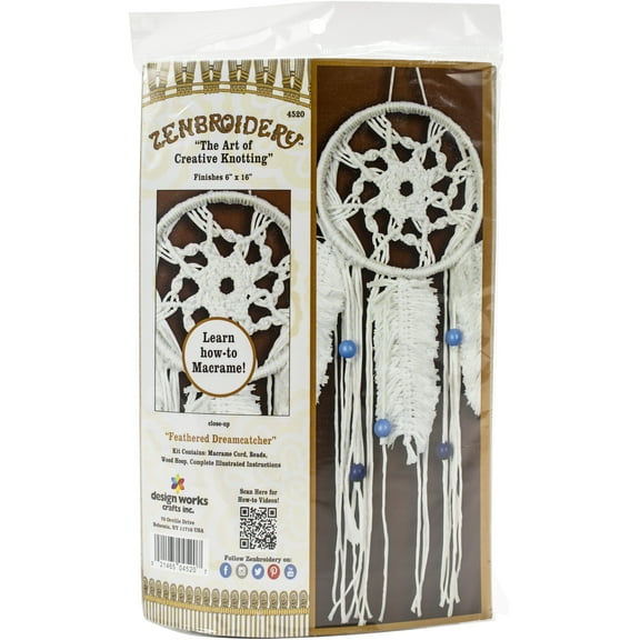 Design Works Zenbroidery Macrame Kit Fthrd Drctchr