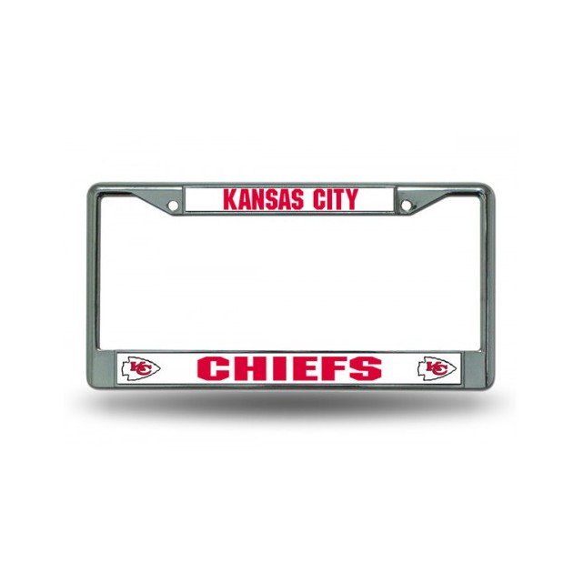 Kansas City Chiefs Chrome License Plate Frame Free Screw Caps with this