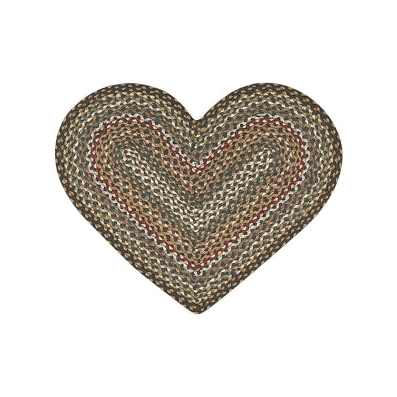 Home Indoor Decorative Jute C-051 Fir, Ivory Braided Rug, Heart 20" x 30"