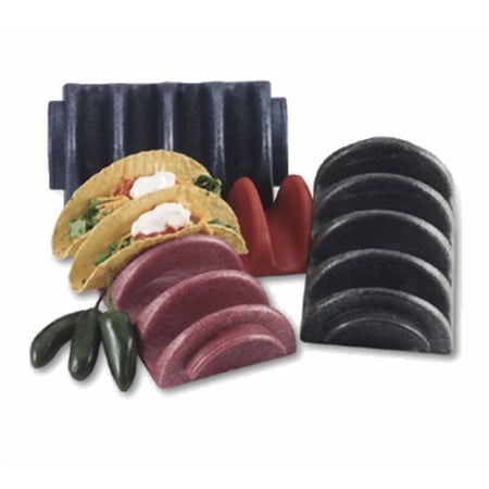 H.S. Inc HS1022-K Taco Server, 9-1/4" x 5" x 2-3/4", 4 Shell Capacity, Polyethylene, Jalapeño Color, Microwaveable and Dishwasher Safe, Ideal for Bars and Restaurants, 12 Pack
