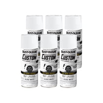 6 Pack, White, Rust-Oleum Automotive Custom Lacquer Gloss Spray Paint-352722, 11 oz