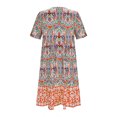 thumbnail image 4 of Vestido de Verano de Manga Corta para Mujeres, Moda Casual Sexy Plegado Botón de Impresión Cuello en V para la Fiesta Y el Verano, 4 of 6