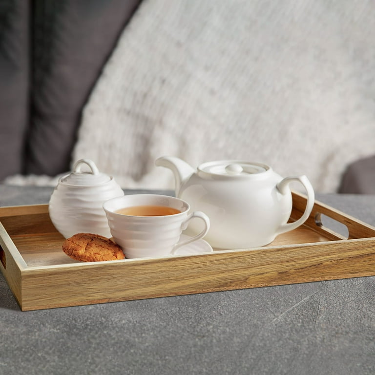 APMAX INC Acacia Wooden Serving Tray, Rectangular 16.5 Inches