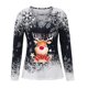 thumbnail image 4 of Puntoco Camisas para mujer Blusa de manga larga con estampado de cuello en V de Navidad Blusa regular estampada Puntoco Puntoco-961, 4 of 6
